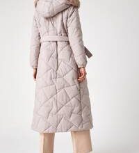 Kapüşonlu Mouton kürk manto