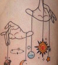 Gezegenlerin geçit töreni resimli dövme